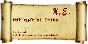 Mátyási Erika névjegykártya